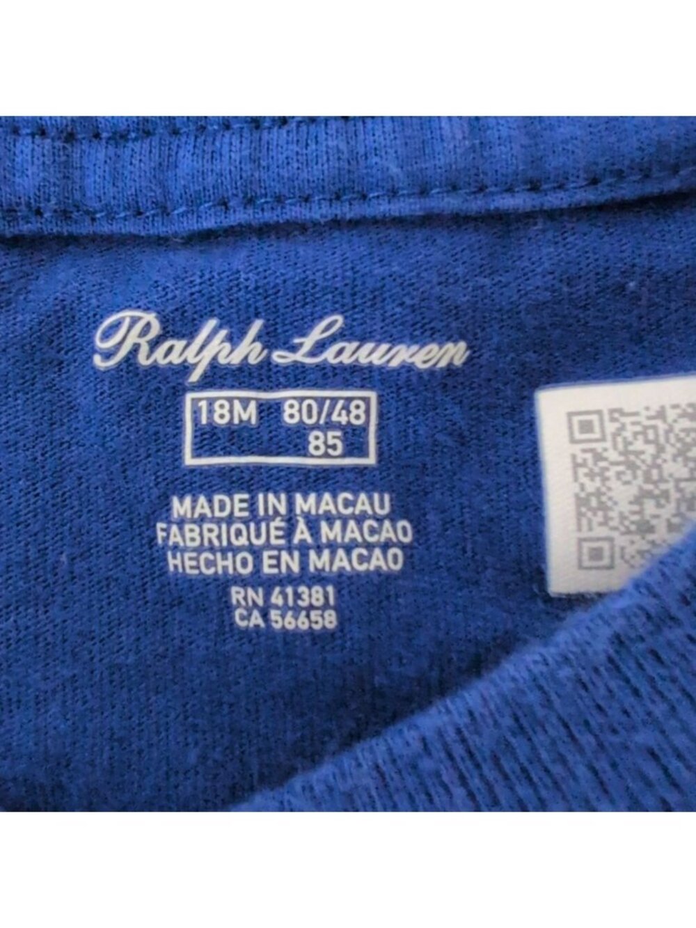 Ralph Lauren Polo Bear Ski Shirt Boys Size 18 Months Blue Alpine Long Sleeve - Picture 3 of 6